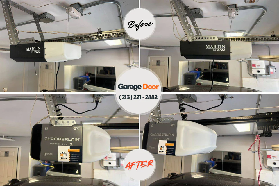 Before and after: garage door repair Decatur, MI